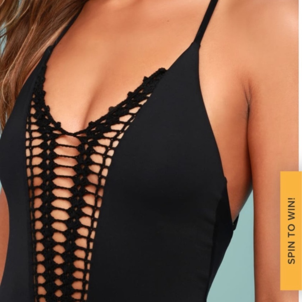 Black one piece swim